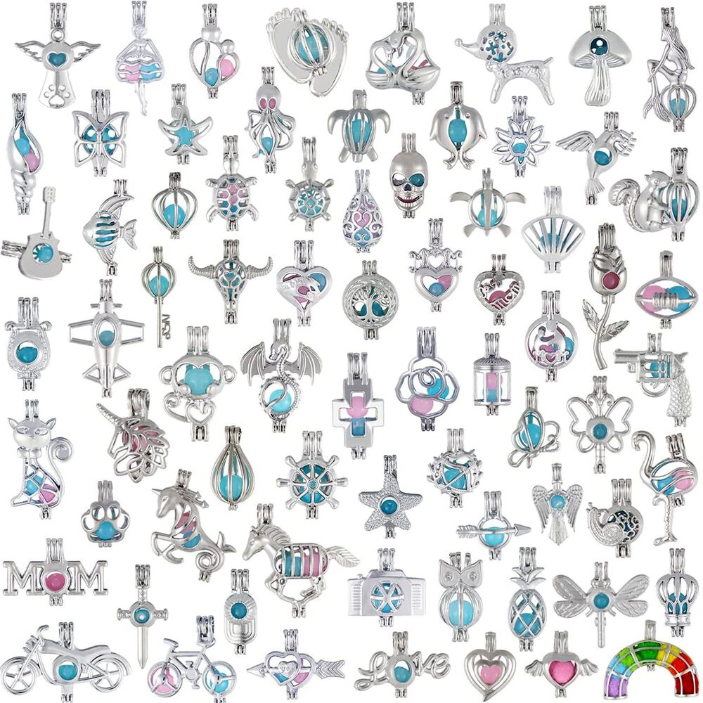3402 30PCS Pearl Cage Pendants for Jewelry Making Aromatherapy Essential